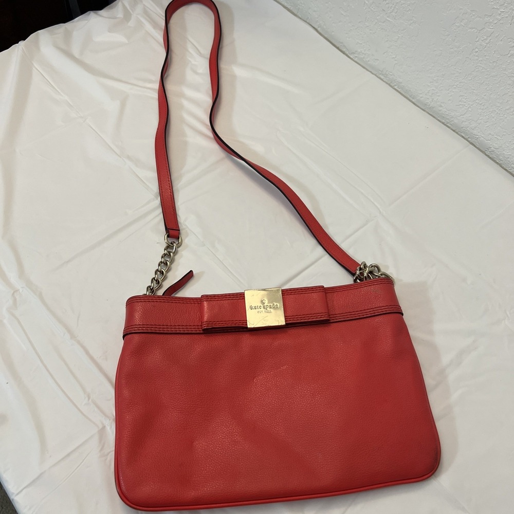 KATE SPADE Primrose Hill Arica Crossbody Shoulder Bag Bow Geranium Red 11 X 7